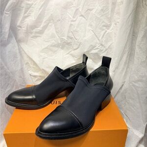 Alexander Wang Kori Stretch Neoprene & Leather Shoes Loafer ankle boots Black